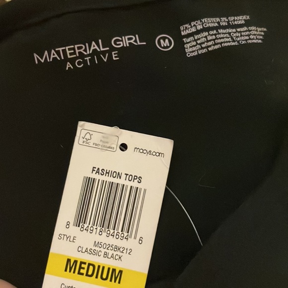 Material girl Macy’s sexy studded strappy chest long sleeve top black medium M - Picture 5 of 5